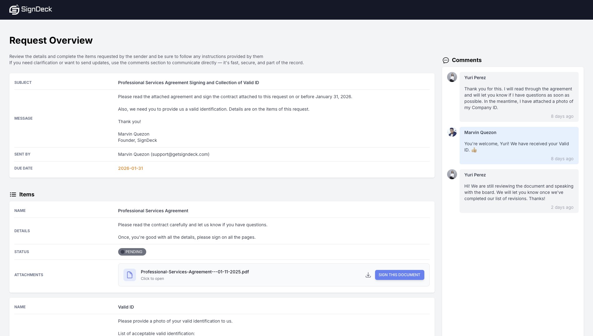 Contact Portal Page
